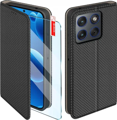 Immagine prodotto di Custodia MAGNET per Motorola Edge 70 con chiusura, nera + vetro 9H
