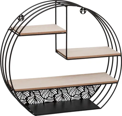Produktbild von ATMOSPHERA Wandregal, Metall & MDF, Schwarz Beige, 36x39x10,3 cm, 3 Ablagen