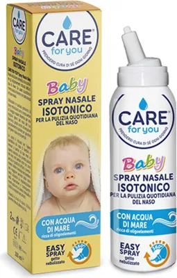 Immagine prodotto di CARE for You, Spray Nasale Isotonico Baby - Spray Nasale Bambini, Soluzione Isotonica, Pulizia Quotidiana del Naso, Indicato per Bambini e Neonati, 2+ Mesi, 100 ml