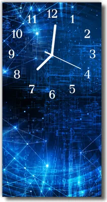 Produktbild von Tulup Glasuhr Wanduhr Küchenuhr Echt-Glas 30x60 Matrix Blau