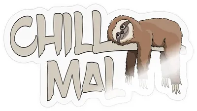 Produktbild von Spreadshirt Chill Mal Faultier Lustiger Spruch Sticker Aufkleber, 10 x 10 cm, Transparent glänzend
