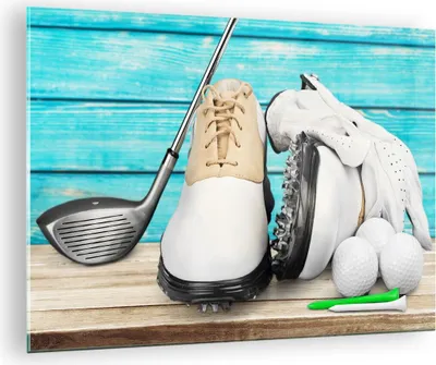 Produktbild von Bilder auf glas - Golf Ball Gras Sport - 70x50cm - Glasbilder - Wandbilder - Kunstdruck - zum Aufhängen bereit - Wanddekoration aus Glas - Glas Bilder - Wandbild auf Glas - Einteilig - GAA70x50-3107
