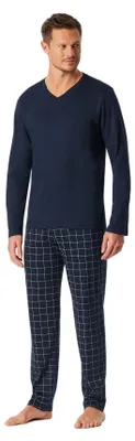 Image de Schiesser pyjama pantalon long en maille fine bleu nuit pour hommes