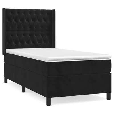 Produktbild von vidaXL Boxspringbett mit Matratze Schwarz 80x200 cm Samt