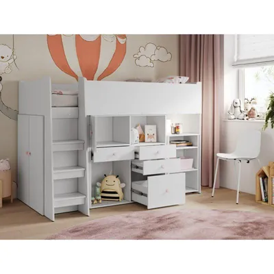 Produktbild von Kinderbett für einen Mädchen - VINCI weiß, 203x140x107cm, OHNE MATRATZE