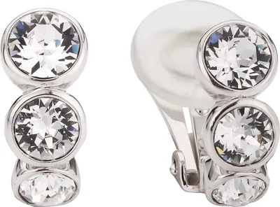 Produktbild von Traveller Ohrclips - Platiniert - Preciosa Kristalle - Silberfarbe - 14x6 mm - 155805