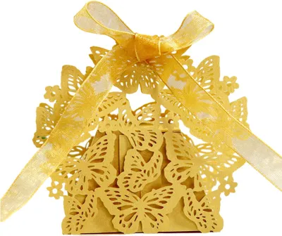 Produktbild von 50pcs Laser Cut Party Gastgeschenkboxen, Schmetterling Süßigkeiten Geschenkboxen Für 1 Schokolade, Papier Geschenkboxen