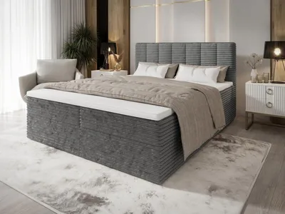 Produktbild von Tiliani B&B Home Boxspringbett Tiliani, 180x200 cm, Grau, ruhige Formensprache und wohnliche Ausstrahlung für moderne und klassische Schlafzimmer