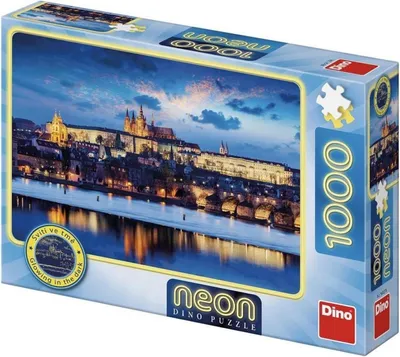 Produktbild von Dinotoys Dino-Puzzle – im Dunkeln leuchtendes Schloss in Prag – 1000 Teile