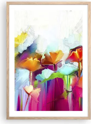 Produktbild von Gerahmtes Poster - Rahmen in heller Eiche - Blumen Wiese Sommer - 50x70 cm - Wand Bild - Wanddeko - Wandbilder - Wandposter - Bilderrahmen - Bilder - Kunstdruck - Wandbild - P2NPA50x70-4095