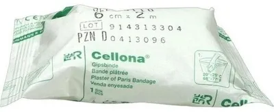 Productafbeelding van CELLONA gipskleurband, 2 meter x 6 cm, verpakking met 1 stuk