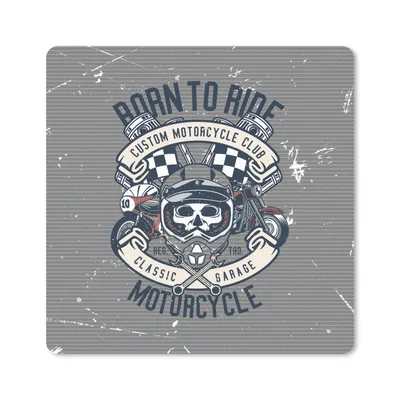 Produktbild von MuchoWow® Mauspad Mousepad Mancave - Motor - Flagge - Schädel - Retro 20x20 cm - Mousepads - Maus Mat - Pad - Mausunterlage - Desk Mat - Bureauartikeln