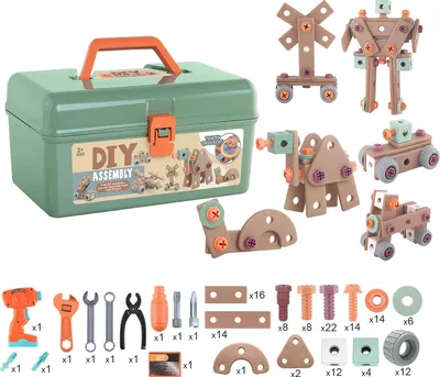 Produktbild von Elektrische Kinder-Werkzeugkiste - 25-teilig, Mit Schraubenzieher & Zubehör - Für Rollenspiel, Lernspielzeug & Motoriktraining