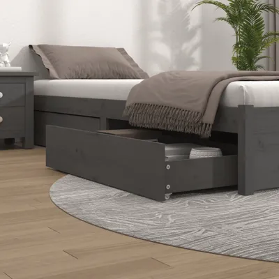Produktbild von vidaXL Bettschubladen 4 Stk. Grau Massivholz Kiefer