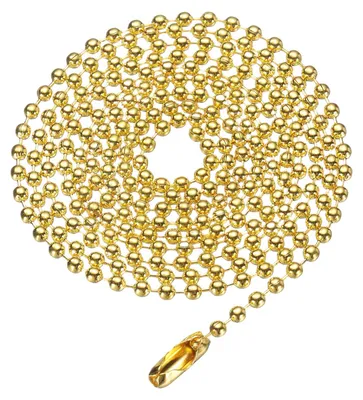 Edelstahl-Kralenketting 2,4 mm, 85 cm, Gold, rund, vielseitig