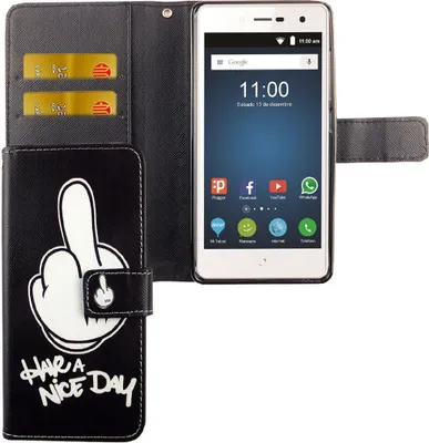 Produktbild von Handyhülle Tasche für Handy ZTE Blade L7 Have A Nice Day Schwarz