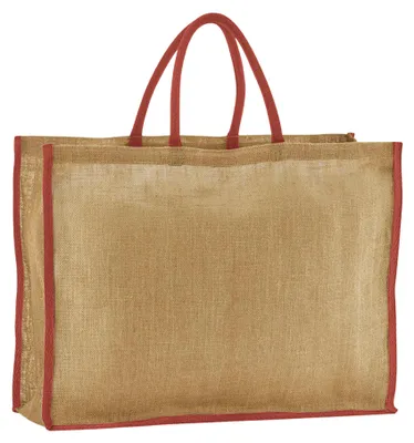 Immagine prodotto di Westford Mill - Sacchetto della spesa "Starched", iuta FK3320 (taglia unica) (colore naturale/ruggine)