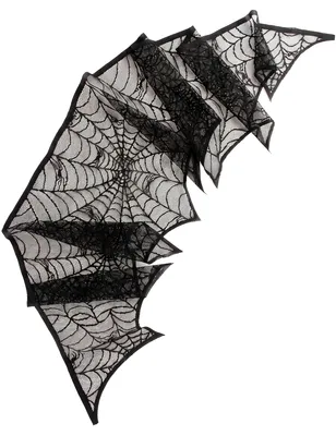 Produktbild von Schwarze Spitzen-Deko Spinnennetz 43 cm x 2,50 m Halloween -, KI-generiertes Bild