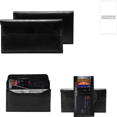 Produktbild von K-S-Trade Handy Hülle kompatibel mit Xiaomi Redmi Note 9 Schutz Hülle Tasche Schutz Case Handytasche Kunstleder schwarz, 1x