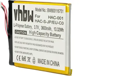 Produktbild von vhbw Akku Ersatz für Nintendo HAC-A-BPHAT-C0, HAC-003 für Spielekonsole (3600 mAh, 3,7 V, Li-Polymer)