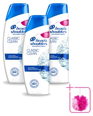 Immagine prodotto di 3 flaconi di shampoo Head & Shoulders Classic Clean, 200 ml ciascuno - confezione risparmio - 3 pezzi
