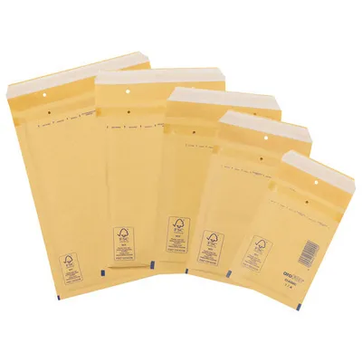 Produktbild von 200x BUDGET Luftpolstertaschen 2/B-12 120x215mm passend für A6 braun