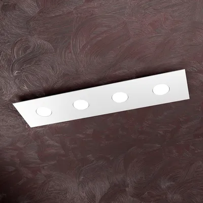 Zdjęcie produktu dla Nowoczesna Prostokątna Metalowa Biała Metalowa Lampa Sufitowa 4 Światła Gx53