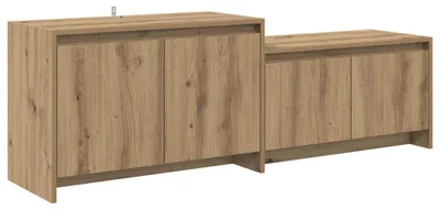 Obrázek produktu pro TV stolek, rozměry 147 x 35 x 50 cm, materiál: dřevotříska s povrchovou úpravou imitující dubové dřevo