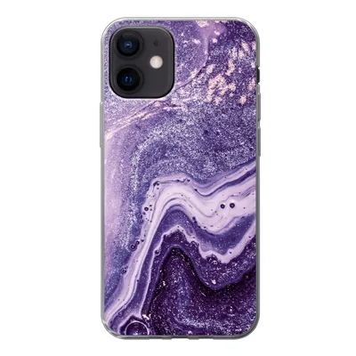 Produktbild von MuchoWow® Handyhülle Schutzhülle Hülle für iPhone 12 Naturstein - Glitzer - Luxus Silikon Softcase Handy Hülle - Schutzhülle