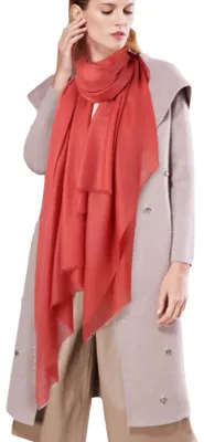 Obrázek produktu pro Velmi velký šál Pashmina ze 100% vlny v růžové barvě