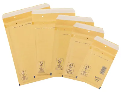 Produktbild von 200x BUDGET Luftpolstertaschen 2/B-12 120x215mm passend für A6 braun