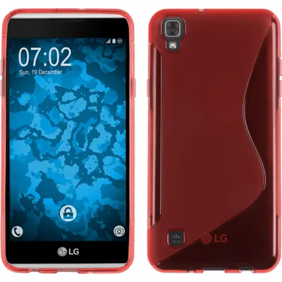 Produktbild von PhoneNatic Case kompatibel mit LG X Skin - rot Silikon Hülle S-Style + 2 Schutzfolien
