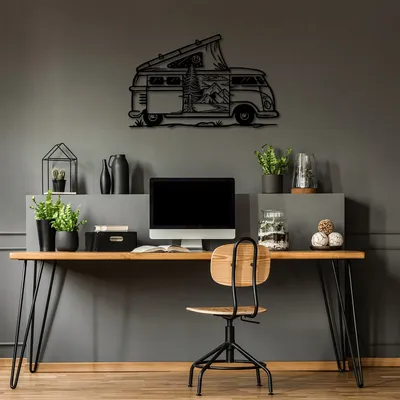 Produktbild von Wallity, Caravan- SKL2449, Schwarz, Sonstige Wohndekorationen, 90 x 55 cm, 100% Metall (Dicke: 1
