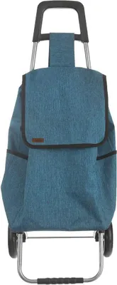 Produktbild von Orion Einkaufstrolley Einkaufsroller Einkaufswagen mit blauer Einkaufstasche auf Rollen geräumig 40l 30 kg