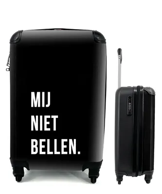 Produktbild von MuchoWow® Koffer Handgepäck Trolley Rollkoffer Kleine Reisekoffer mit 4 Rollen - Zitate - Sprichwörter - Ruf mich nicht an. - Schwarz - Cabin Size < 55x40x23 cm & 55x40x20 cm - Fotokoffer - Kabinenkoffer - Boardgepäck - Reise-Box - Reisekoffer - Reisegepäck - Koffer mit Bild - Trolley für Kinder