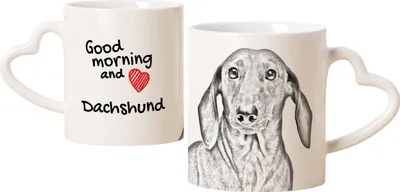 Image de Tasse avec chien teckel I, adorable tasse avec anse en forme de cœur, cadeau universel de la marque Art-Dog
