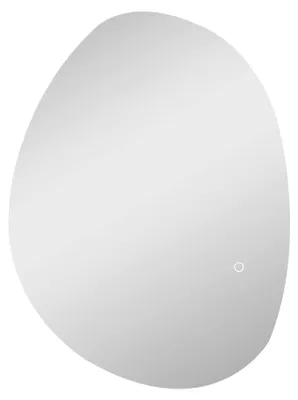 Produktbild von 70 x 50 cm Asymmetrischer Badspiegel mit LED-Licht, Smart Touch Schalter, Anti-Beschlag-Funktion, Silber