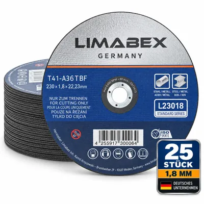 Produktbild von Trennscheiben 230 x 1.8 mm Metall Stahl Edelstahl INOX Rohre Profile Träger Bleche Stangen 25 Stück