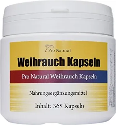 Produktbild von Weihrauch Kapseln hochdosiert 450mg - 365 Kapseln (vegetarisch), Boswellia von Pro Natural