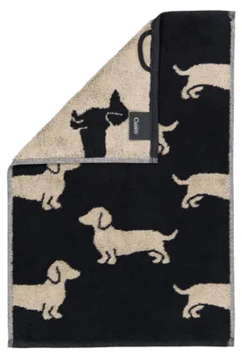 Productafbeelding van Cawö Handdoek "We love Dogs" 6246-93, Dackel, zwart, 30x50 cm
