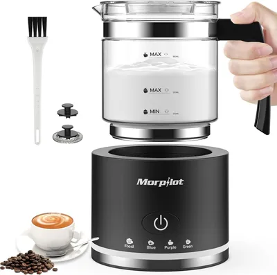 Immagine prodotto di Morpilot, montalatte elettrico, 600W, capacità da 130 a 500 ml, montalatte 4 in 1 per uso domestico
