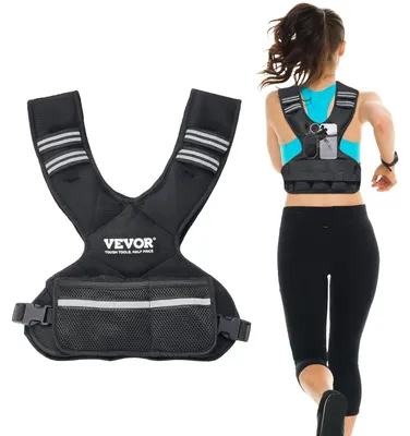 Produktbild von Verstellbare Gewichtsweste – Trainingsweste – Krafttraining, Laufen – Verstellbares Gewicht – Bis zu 91 kg – Schwarz