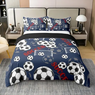 Kinder-Bettwäsche Fußball 135x200 cm + Kissenbezug 80x80 cm
