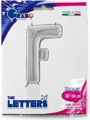 Zdjęcie produktu dla Balon foliowy Litera F, 66cm,Srebrna