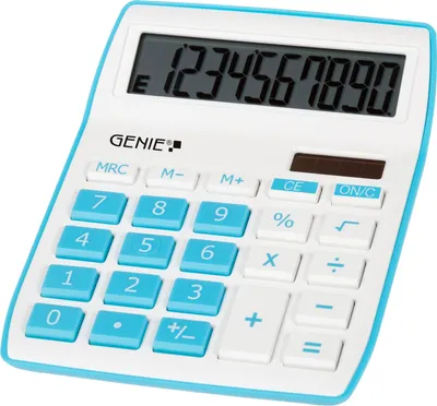Obrázek produktu pro Genie 840 B - Stolní - Kalkulačka s displejem - 10 číslic - Sklopný displej - Baterie/Solar - Modrá - Bílá