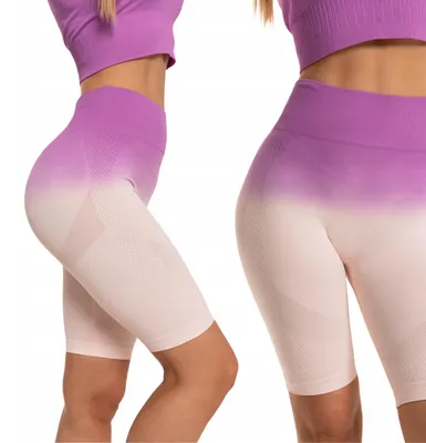 Produktbild von Nahtlose Radsportleggings für Damen, hoher Bund, Push-up, MORAJ PINK L