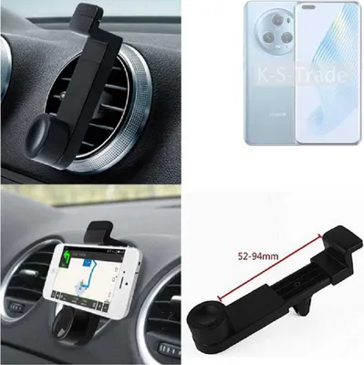 Produktbild von K-S-Trade Lüftungshalterung kompatibel mit Honor Magic5 KFZ-Halterung Autohalterung Handy-halterung Lüftungsgitter Lüftungsschlitze Schwarz