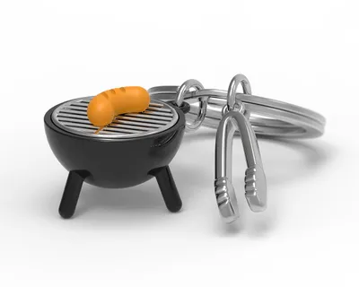 Produktbild von Schlüsselanhänger Barbecue, schwarz & chrom