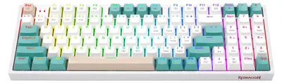 Obrázok produktu pre REDRAGON K643GWC-RGB-PRO Veigar Pro, Káblový a bezdrôtový, USB + RF Wireless + Bluetooth, Mechanický spínač kláves, Biela, Zelená
