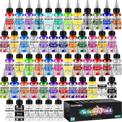 Immagine prodotto di Set di colori per aerografo, 48 colori, 30 ml, per progetti fai-da-te